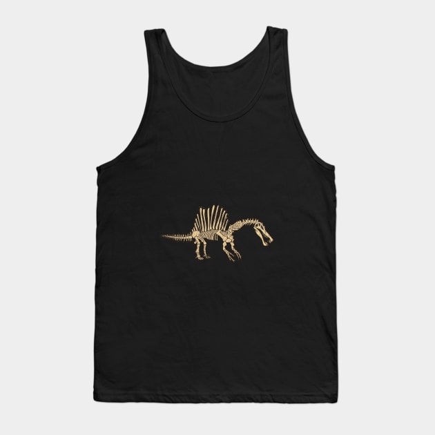 Spinosaurus Skeleton T-shirt, Spikey Dinosaur Shirt, Dino Bones Tshirt, Paleontologist Tee, Spined Prehistoric Reptiles Tank Top by theglaze